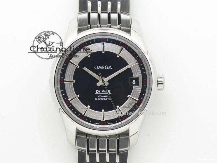 0805 De Ville Hour Vision Co-Axial 41mm SS V6F Best Edition Black Dial On SS Bracelet A BestValue 8277